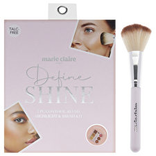 Marie Claire Define Shine Face Palette For Women - 7 Pc 0.19oz Blush 2x 0.19oz Highlighters 3x 0.26oz Contour Contour Brush 2x0.19oz