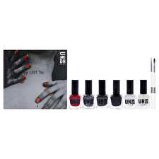 UNDN Houston Kit By Undn For Women - 6 Pc 0.5oz Nail Polish - 101 Black 0.5oz Nail Polish - 501 Pretty Dangerous 0.5oz Nail Polish - 0201 Splatter 0.5oz Nail Polish - 301 White 0.5oz Nail Polish - 0210 After Dark Glitter 0.5oz Nail Polish - 0102 Matte Top Coat 0.5oz