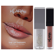 Klara The Lip Therapy Kit For Women - 3 Pc 0.18oz Lip Maximizer Day Plumper 0.2oz Lip Glow Oil - Coconut 0.3oz Kiss Proof Lipstick Liquid Matte - 21 Naughty Nude 0.18oz