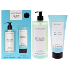 BeautySpace Beauty Space Body Duo - Sea Salt And Waterlily By Beautyspace For Unisex - 2 Pc 473ml/16.91oz Body Wash 180ml/6.76oz Body Lotion 473ml/16.91oz