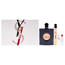 Yves Saint Laurent Black Opium For Women - 3 Pc Gift Set 90ml/3oz Eau De Parfum Spray 0.33oz Eau De Parfum Spray (mini) 0.04oz Loveshine Lipstick - 44 Nude Lavalliere 90ml/3oz