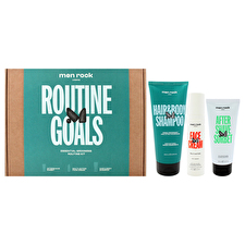 Men Rock Routine Goals Essential Grooming Kit For Men - 3 Pc 90ml/3.4oz After Shave Sorbet 30ml/1.7oz Multi-action Face Cream 150ml/5.8oz Hair And Body Shampoo 90ml/3.4oz