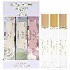 Kathy Ireland Love Set For Women - 3 Pc Mini Gift Set 0.34oz Genesis Eau De Parfum Spray 0.34oz Soulmate Eau De Parfum Spray 0.34oz Dreamer Eau De Parfum Spray 0.34oz