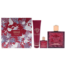 Versace Versace Eros Flame For Men - 3 Pc Gift Set 90ml/3.4oz Eau De Parfum Spray 0.17oz Eau De Parfum Spray (mini) 150ml/5oz Bath And Shower Gel 90ml/3.4oz