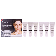 VLCC Diamond Facial Kit By Vlcc For Women - 6 Pc 0.35oz Comfrey Cleanser Cum Toner 0.35oz Diamond Scrub 0.35oz Diamond Detox Lotion 0.35oz Diamond Massage Gel 0.35oz Diamond Wash Off Mask 0.35oz Oil Free Moisturising Gel 0.35oz