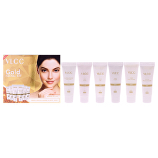 VLCC Gold Facial Kit By Vlcc For Women - 6 Pc 0.35oz Comfrey Cleanser Cum Toner 0.35oz Gold Scrub 0.35oz Gold Gel 0.35oz Gold Cream 0.35oz Gold Peel Off Mask 0.35oz Oil Free Moisturising Gel 0.35oz