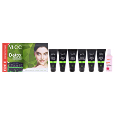 VLCC Detox Facial Kit By Vlcc For Women - 7 Pc 30ml/1.76oz Activated Bamboo Charcoal Cleanser 30ml/1.76oz Activated Bamboo Charcoal Scrub 30ml/1.76oz Activated Bamboo Charcoal Massage Gel 30ml/1.76oz Activated Bamboo Charcoal Massage Cream 30ml/1.76oz Activated Bamboo Charcoal Pack 30ml/1.76oz Activated Bamboo Charcoal Serum 90ml/3.5oz Rose Water Toner 30ml/1.76oz