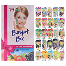 7th Heaven Bumper Box Pamper For Women - 25 Pc 0.3oz Dead Peel-off Mask 0.3oz Passion Peel-off Mask 0.3oz Pink Guava Peel-off Mask 0.3oz Green Tea Peel-off Mask 0.3oz Black Seawees Pee-off Mask 0.3oz Tea Tree Peel-off Mask 0.3oz Charcoal Peel-off Mask 0.3oz Manuka Honey Peel-off Mask 0.3oz Cucumber Peel-off Mask 0.7oz Dead Sea Mud Mask 0.5oz Charcoal Mud Mask 0.3oz Pink Cactus Peel-off Mask 0.5oz Argan Oil Mud Mask 0.7oz Blemish Clay Mask 0.3oz Coconut Plus Clay Peel-off Mask 0.5oz Coconut Cream Mask 0.5oz