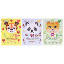 7th Heaven Animal Face Mask Multipack For Kids 3pc