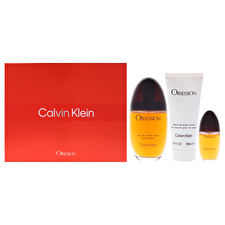 Calvin Klein Obsession For Women - 3 Pc Gift Set 90ml/3.4oz Eau De Parfum Spray 0.5oz Eau De Parfum Spray 90ml/3.3oz Body Lotion 90ml/3.4oz