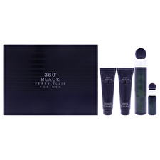 Perry Ellis 360 Black For Men - 4 Pc Gift Set 90ml/3.4oz Eau De Toilette Spray 0.25oz Eau De Toilette Spray (mini) 90ml/3oz Aftershave Balm 90ml/3oz Shower Gel 90ml/3.4oz