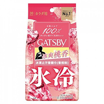 Mandom Gatsby Ice Type Deodorant Body Wipes - Unscented - 30 pcs
