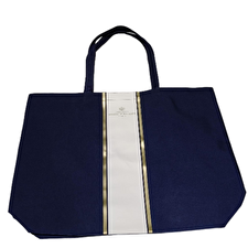 Marina De Bourbon Crown Navy Blue Tote Bag