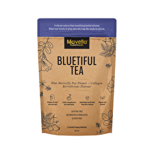 Mavella Superfoods Bluetiful Tea Blue Butterfly Pea Flower + Collagen Berrylicious Flavour X 25 Tea Bags