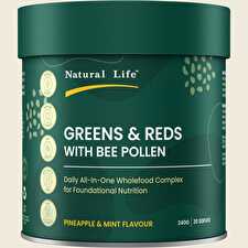 Greens & Reds with Bee Pollen Pineapple & Mint 240g