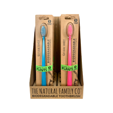 The Natural Family Co. Bio Toothbrush Neon Mixed X 8 Display (contains: Up To 6 Different Neon Colours - Supplied At Random)