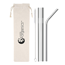 Nutra Organics Metal Straw Set x 3 Pack