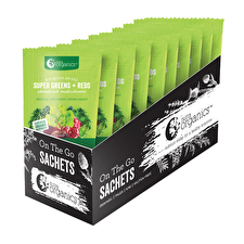 Nutra Organics Super Greens + Reds Sachets 6g x 14 Display