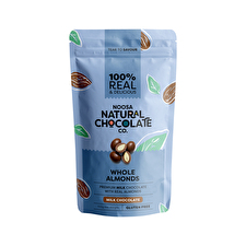 Noosa Natural Choc Co Roasted Almonds in Premium Milk Chocolate 100g
