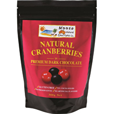 Noosa Natural Chocolate Co. Dark Chocolate Whole Cranberries 300g