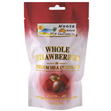Noosa Natural Chocolate Co. Milk Chocolate Whole Strawberries 100g