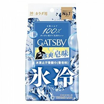 Mandom Gatsby Ice Type Deodorant Body Wipes - Citrus - 30 pcs