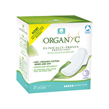 Organyc Organic Pads Ultra Thin with Wings Extra Long Extra Flow (Overnight) x 10 Pack