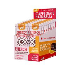 Peak Chocolate Caffeine Chocolate Bar Energy Orange Crunch 25g X 14 Display