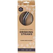 Stainless Steel Straws Bent 2pk