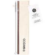 Stainless Steel Straw Kit Straight Rose Gold