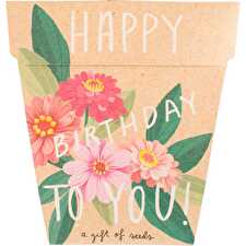 Gift of Seeds Happy Birthday Zinnia
