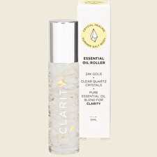 Essential Oil Roller 24K Gold Clarity Clear Quartz 10ml