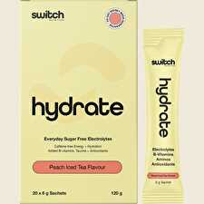 Hydrate Everyday Sugar Free Electrolyte Schts Peach Iced Tea 20x6g