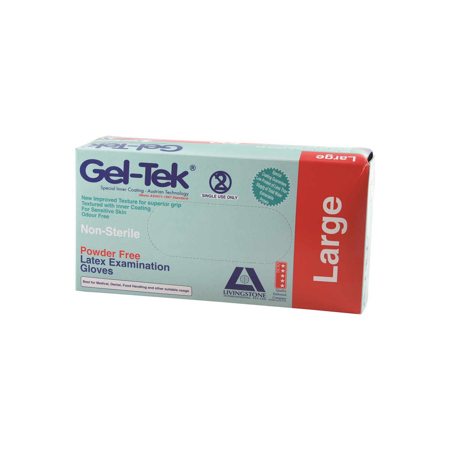 Gel Tek Latex Gloves Powder Free Large X 100 Pack Cosmetics Now