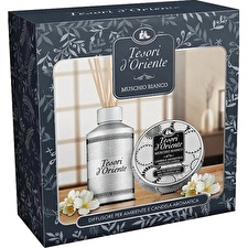 Tesori d'Oriente White Musk - Difuzér S Vonnými Tyčinkami 250ml & Svíčka 109 G