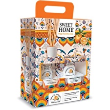 Sweet Home Collection Gift Set Of Aroma Diffuser With Candle Navelina Orange