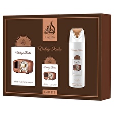 Lattafa Perfumes Pride Vintage Radio Gift Set Eau De Parfum 100ml Eau De Parfum 20ml And Body Spray 200ml 100ml