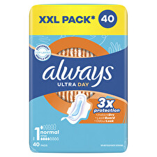 Always Ultra Day Normal Quatro Sanitary Napkins 40 Pcs