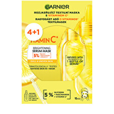 Garnier Set Of Brightening Fabric Masks With Vitamin C 4+1 Pcs